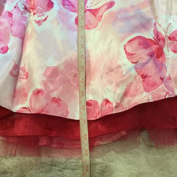 Vintage 2005 Hot Pink mermaid style strapless butterfly print gown with kickout - Picture 15 of 15